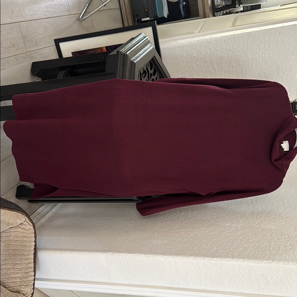 Burgundy Long Sleeve Dress